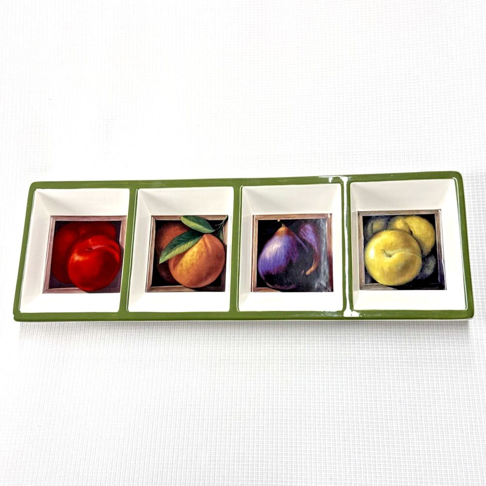 Jay Mercado Designs Certified International Fruit Gallery Relish Tray 4 Sections